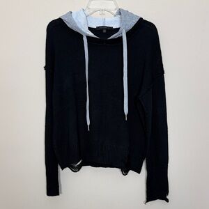 DANCE & MARVEL Distressed Hoodie Sweater,size L